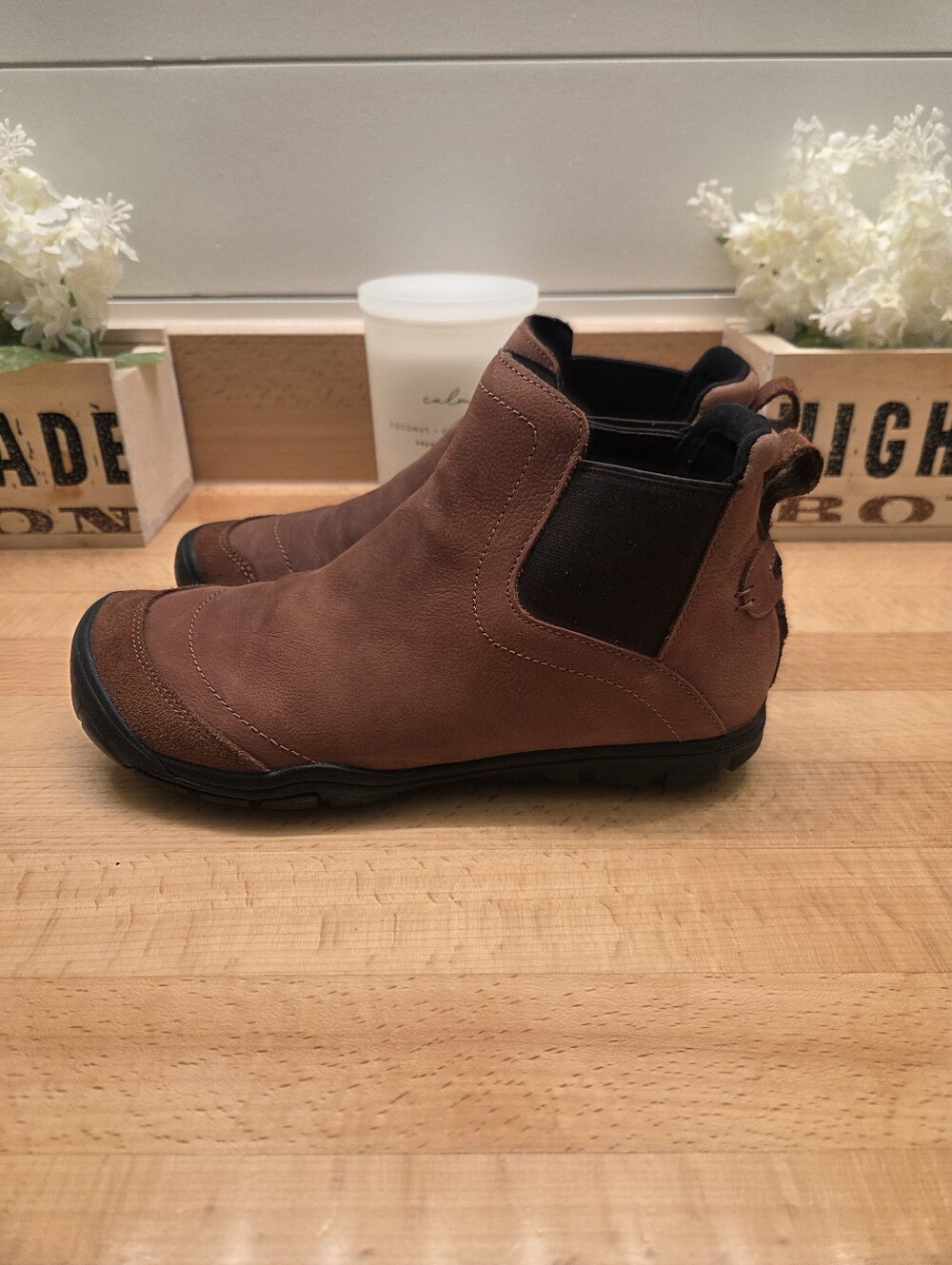 KEEN CNX II Chelsea Boots Brown Leather Womens Size 8.5 - Picture 3 of 11